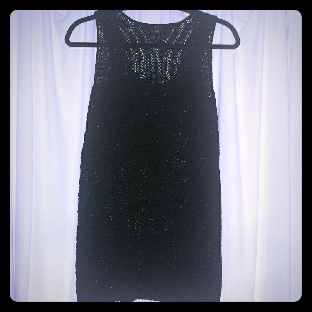 Ann Taylor Black Netted Like Sleeveless Sweater